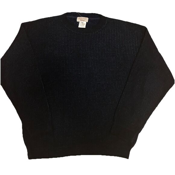 GABRIELLA FRATTINI Navy Blue Sweater Men's Large Ribbed Setball Crew Neck - Picture 1 of 6